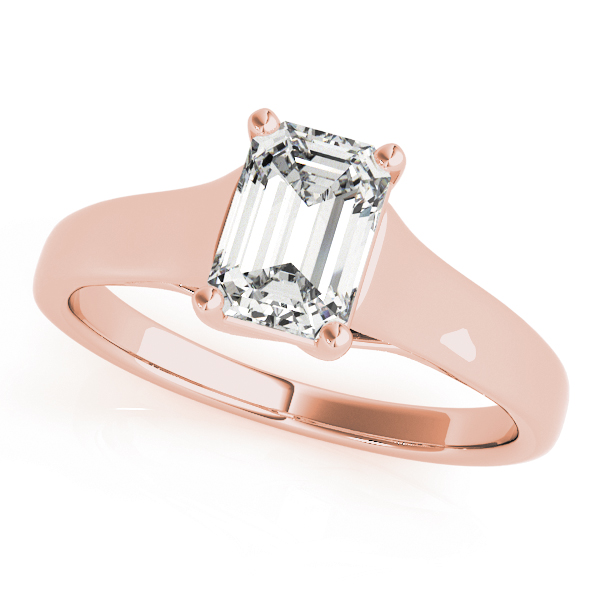 Solitaire Trellis Emerald Cut Engagement Ring