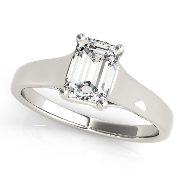 Solitaire Trellis Emerald Cut Engagement Ring