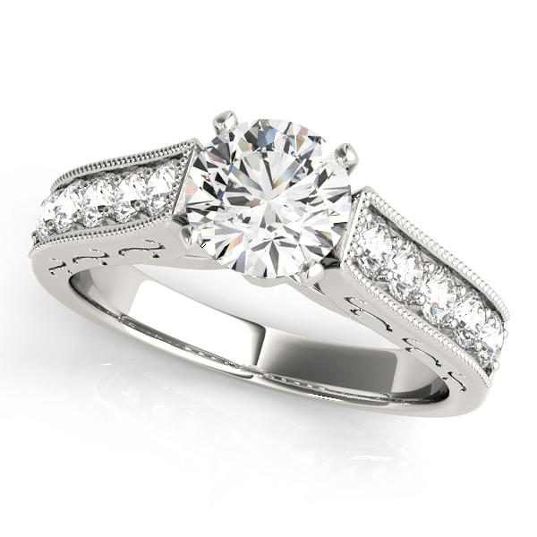 Antique Prong In Channel Migrain Filigree Engagement Ring