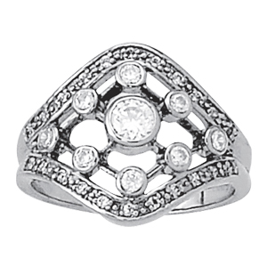 Bezel Set Right Hand Fashion Ring