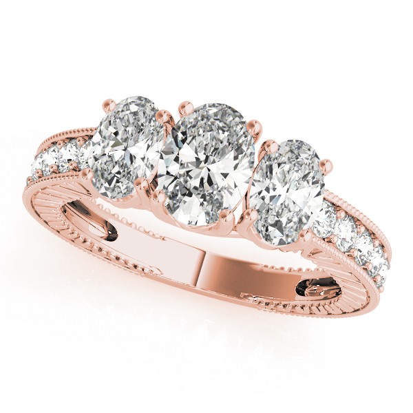 Antique 3-Stone Trellis Oval Engagement Ring