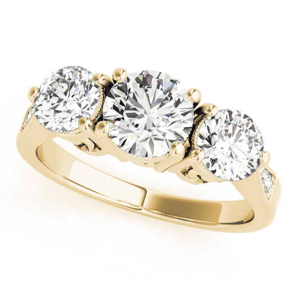 ENGAGEMENT RINGS 3 STONE ROUND