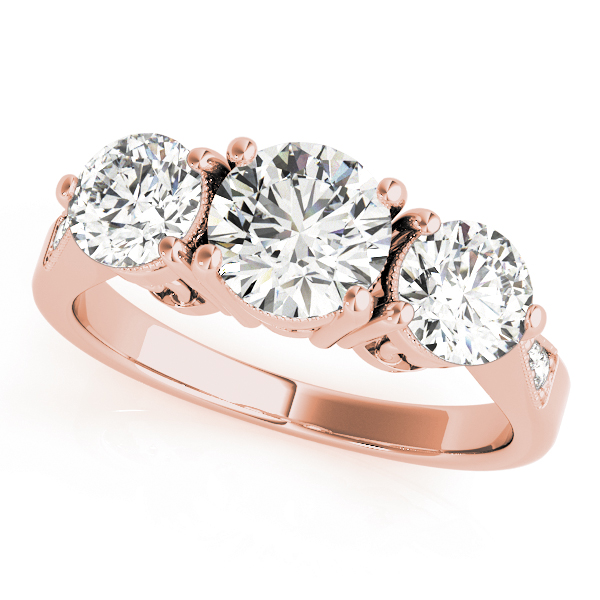 ENGAGEMENT RINGS 3 STONE ROUND