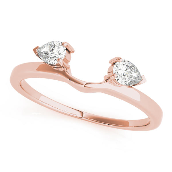 2-Stone Pear Cut Wraps & Inserts Wedding Band