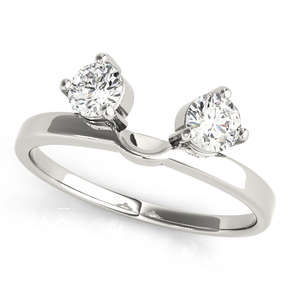 2-Stone Round Cut Wraps & Inserts Wedding Band