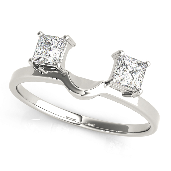 2-Stone Princess Cut Wraps & Inserts Wedding Band