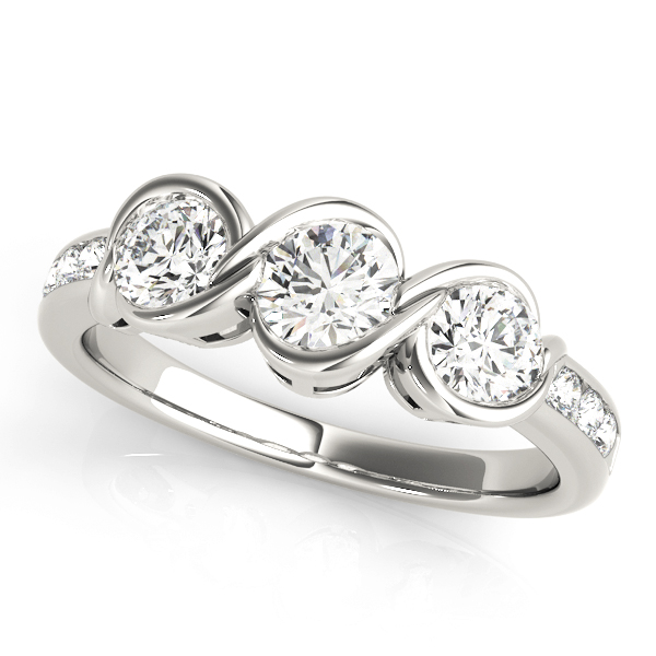 3-Stone Infinity Bezel Set Engagement Ring