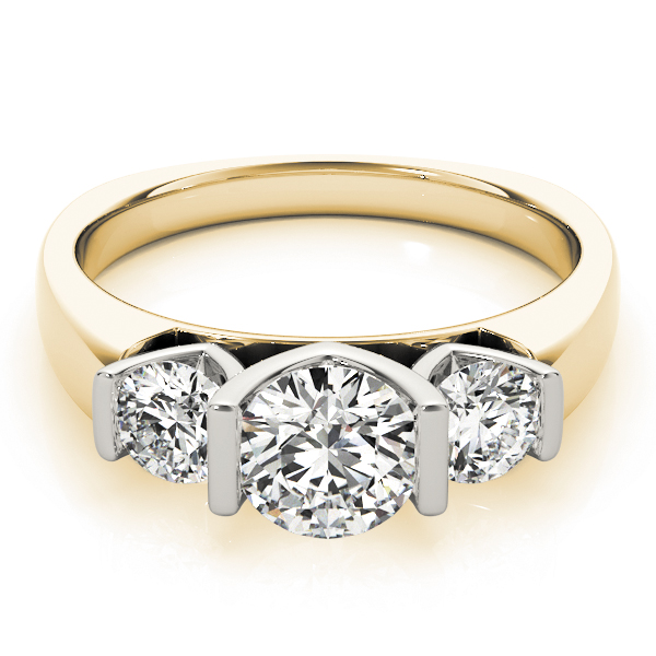 The Sybil Three-Stone Engagement Ring, set view