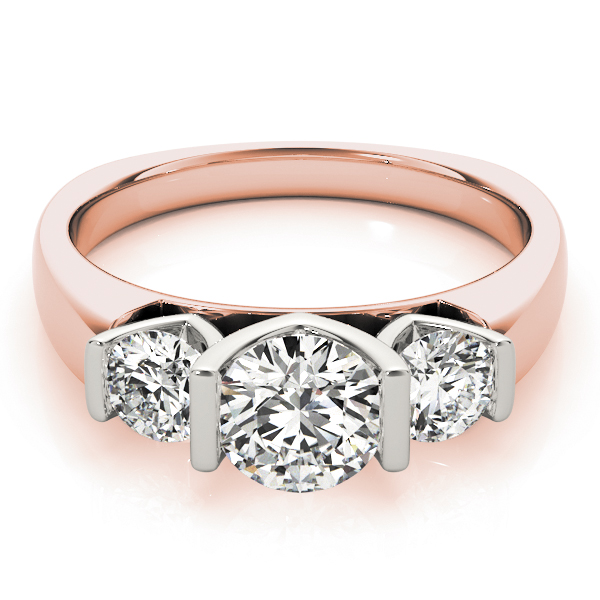 The Sybil Three-Stone Engagement Ring, set view