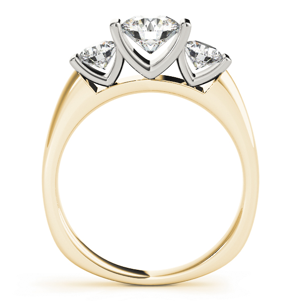 The Sybil Three-Stone Engagement Ring, side view