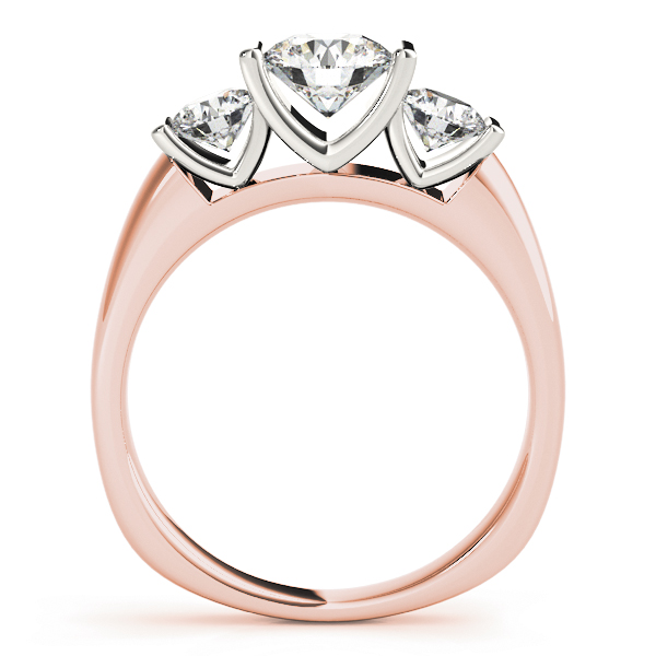 The Sybil Three-Stone Engagement Ring, side view