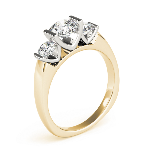 The Sybil Three-Stone Engagement Ring, upright view