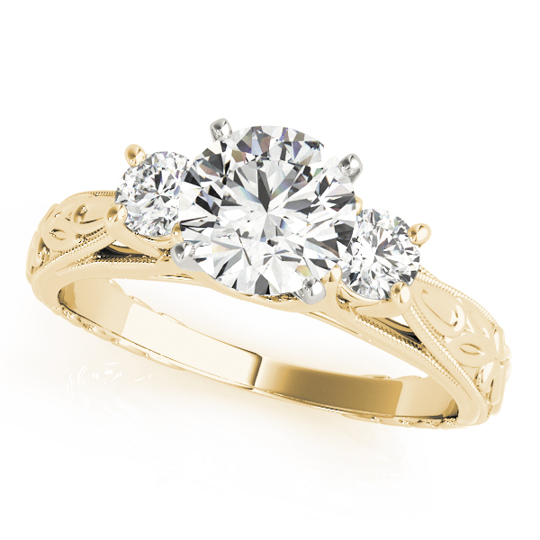 3-Stone Vintage-Inspired Engagement Ring