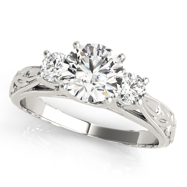 3-Stone Vintage-Inspired Engagement Ring