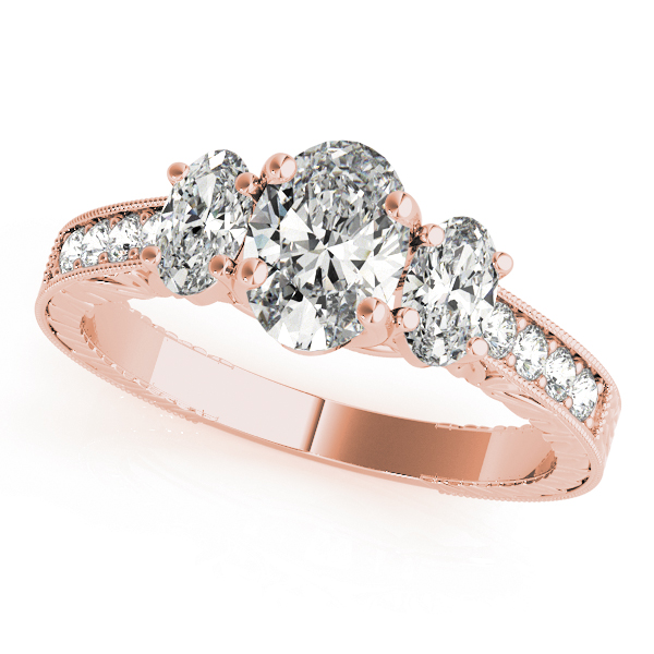 The Esther Three-Stone Engagement Ring, front view