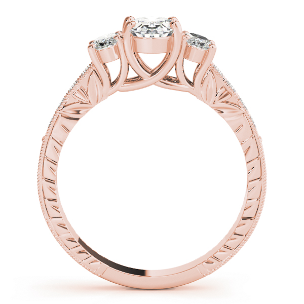 The Esther Three-Stone Engagement Ring, side view