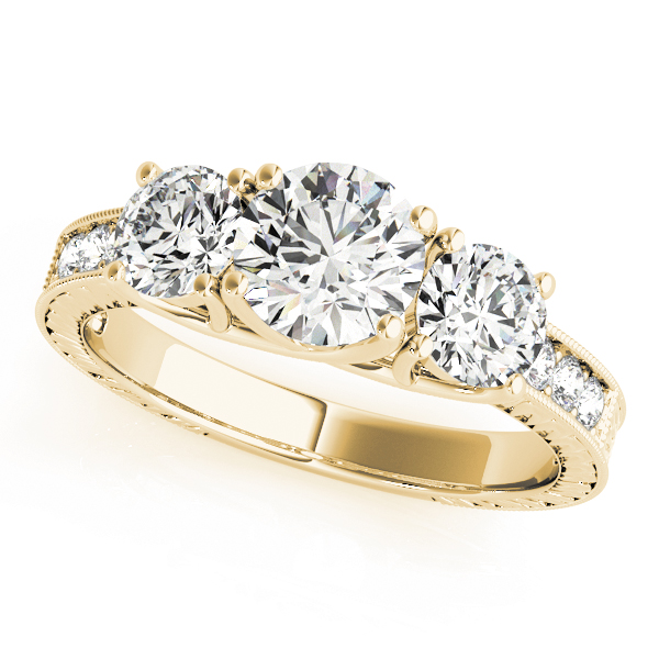 The Thea Three-Stone Engagement Ring, front view