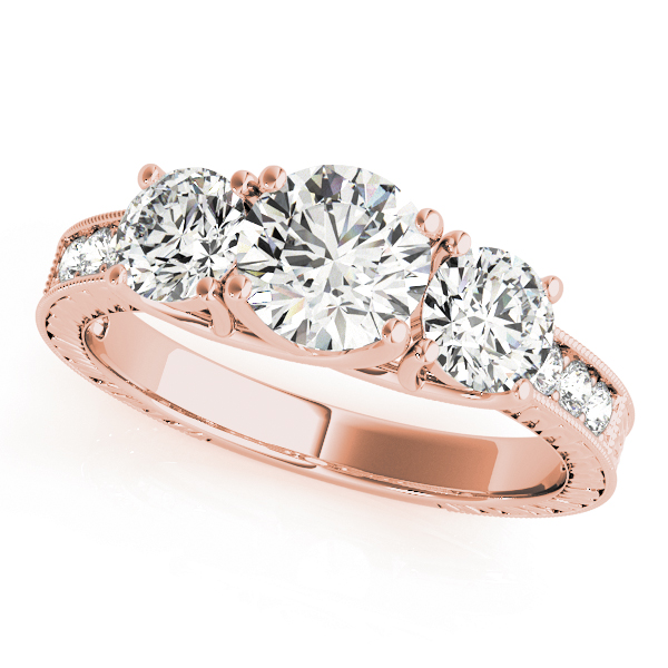 Vintage Style 3-Stone Filigree Engagement Ring