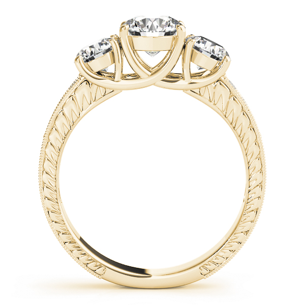 The Thea Three-Stone Engagement Ring, side view