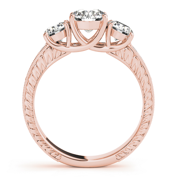 The Thea Three-Stone Engagement Ring, side view
