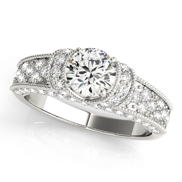 Antique Milgrain Halo Engagement Rings