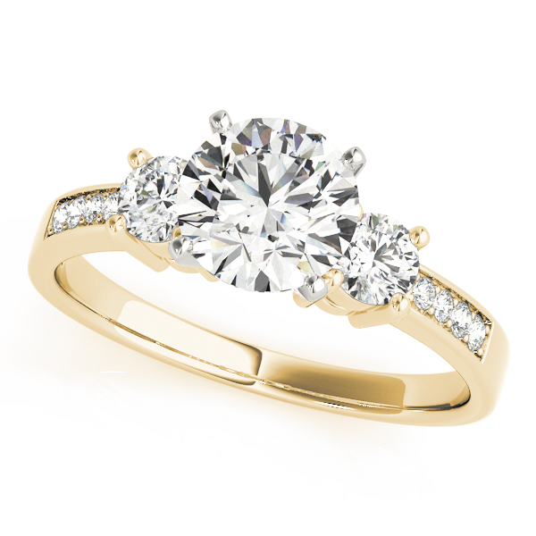 3-Stone Single Row Engagement Ring