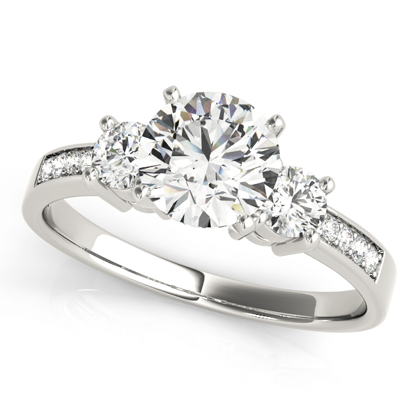 3-Stone Single Row Engagement Ring