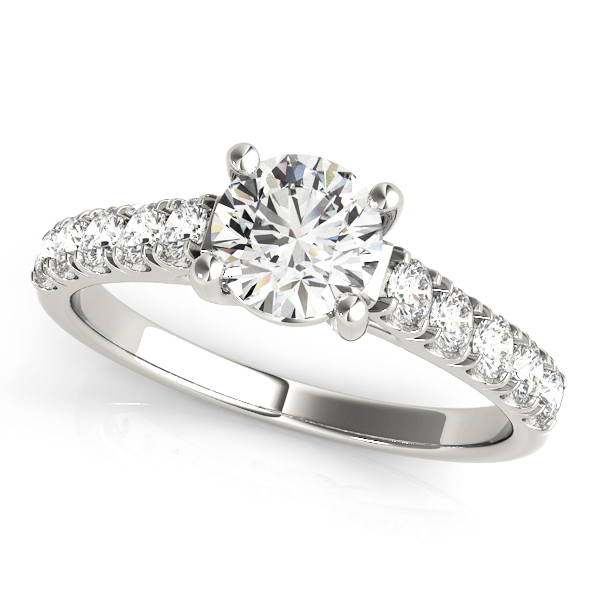 Single Row Split Prong Trellis Engagement Ring
