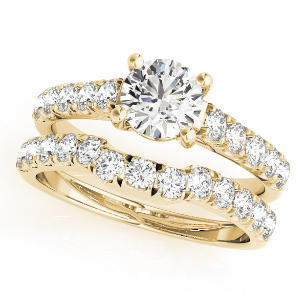 The Celine Single-Row Engagement Ring, set view