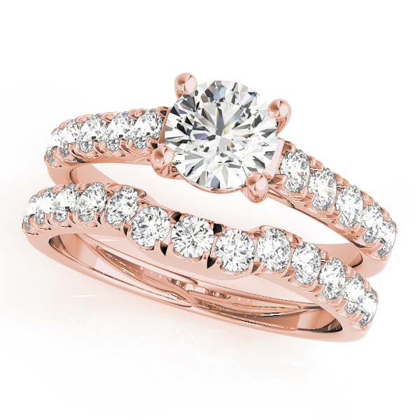 The Celine Single-Row Engagement Ring, set view
