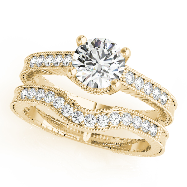 The Lila Vintage Engagement Ring, set view