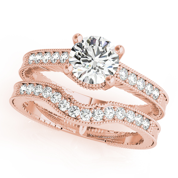 The Lila Vintage Engagement Ring, set view