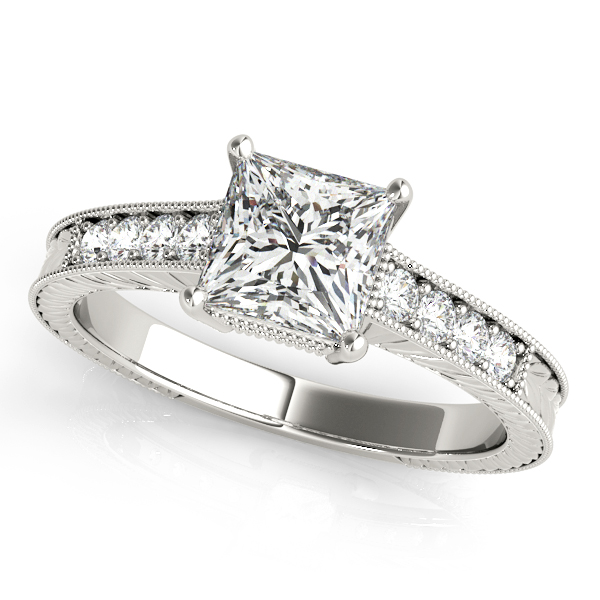 Antique Style Filigree Milgrain Engagement Rings