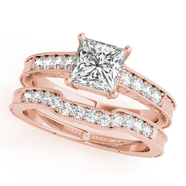 The Rosalind Vintage Engagement Ring, set view