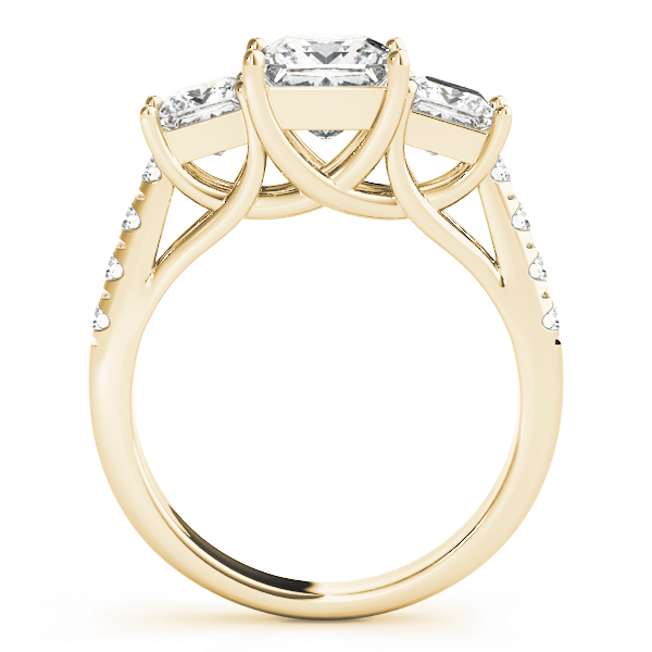 The Viola Three-Stone Engagement Ring, side view