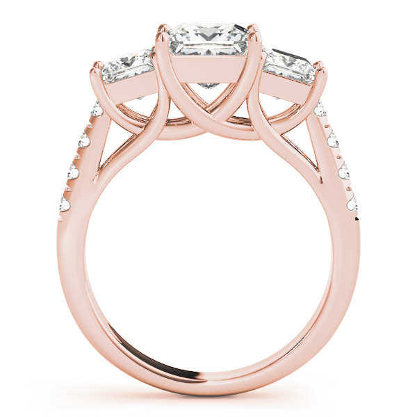 The Viola Three-Stone Engagement Ring, side view