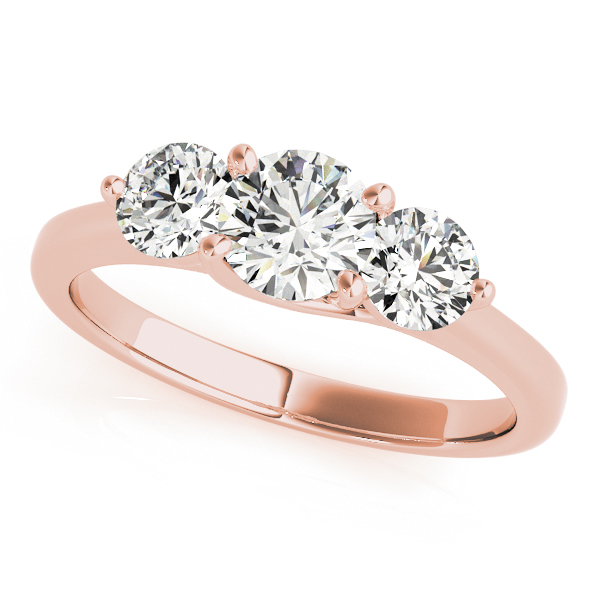 The Hazel Three-Stone Engagement Ring, front view