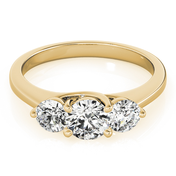 The Hazel Three-Stone Engagement Ring, set view