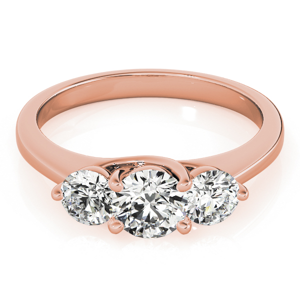 The Hazel Three-Stone Engagement Ring, set view