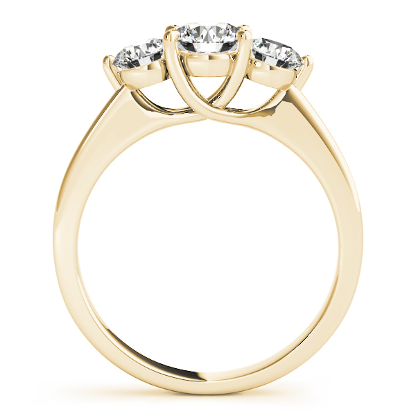 The Hazel Three-Stone Engagement Ring, side view