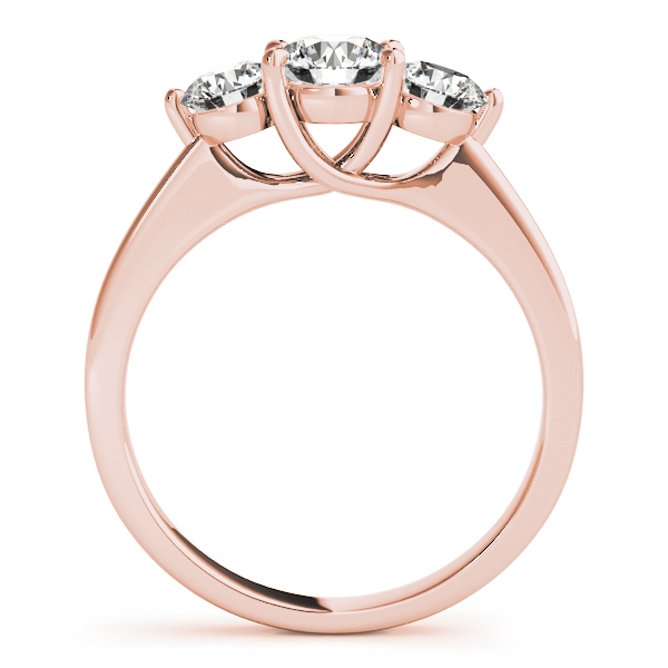 The Hazel Three-Stone Engagement Ring, side view