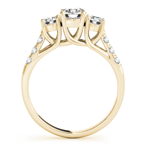 The Hannah Three-Stone Engagement Ring, side view