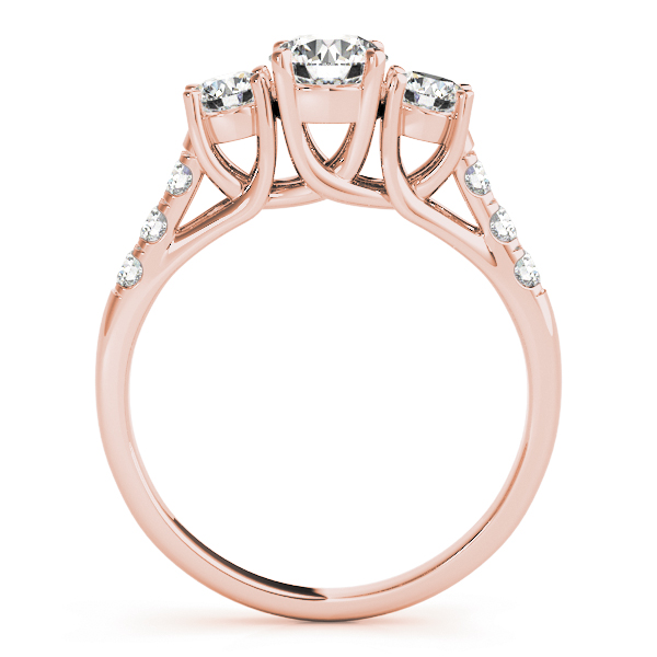 The Hannah Three-Stone Engagement Ring, side view