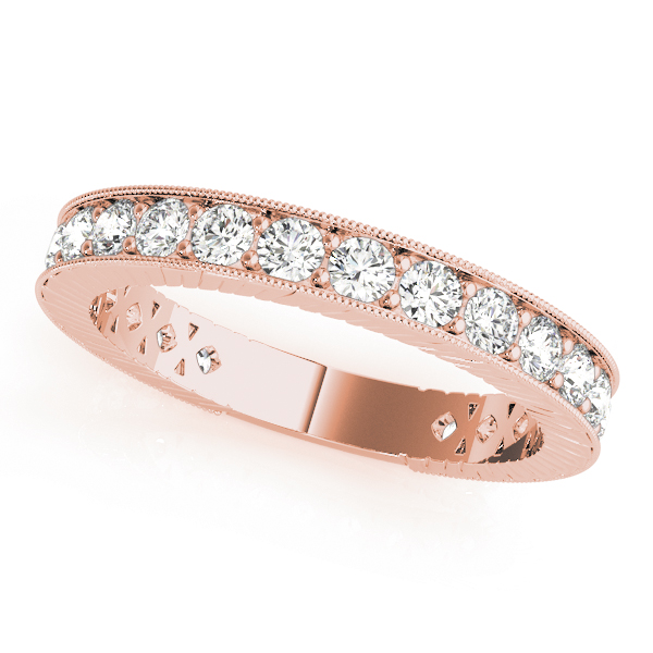 Prong In Channel Milgrain Wedding Bands