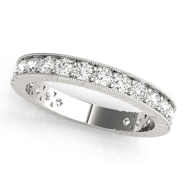Prong In Channel Milgrain Wedding Bands