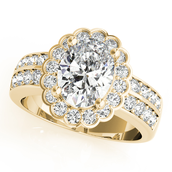 The Nadia Halo Engagement Ring, front view