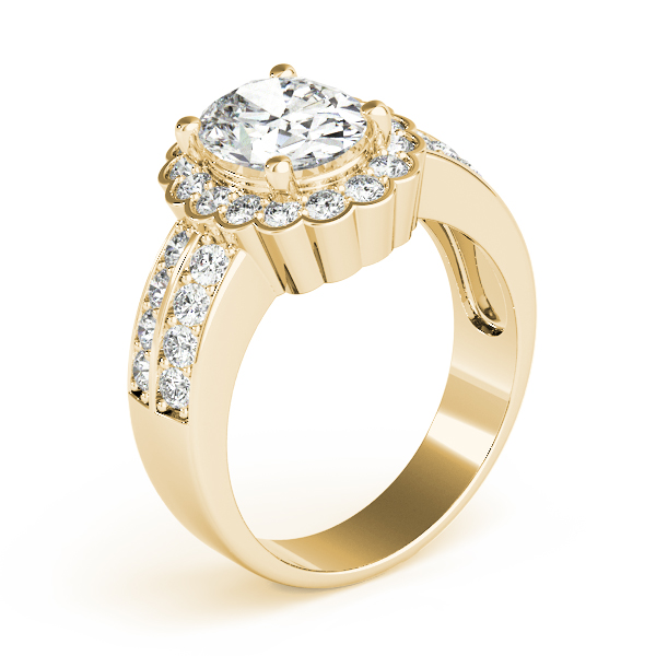 The Nadia Halo Engagement Ring, angled view