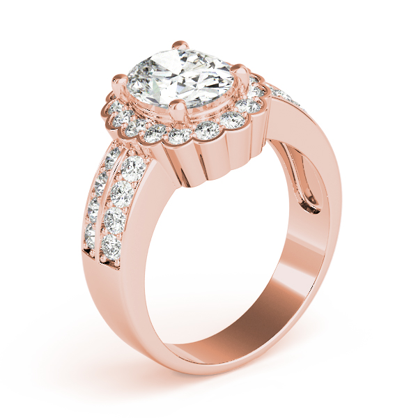 The Nadia Halo Engagement Ring, angled view