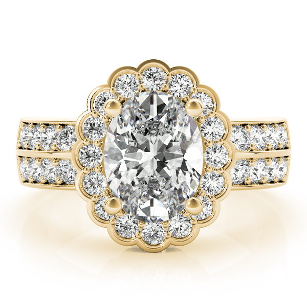 The Nadia Halo Engagement Ring, set view