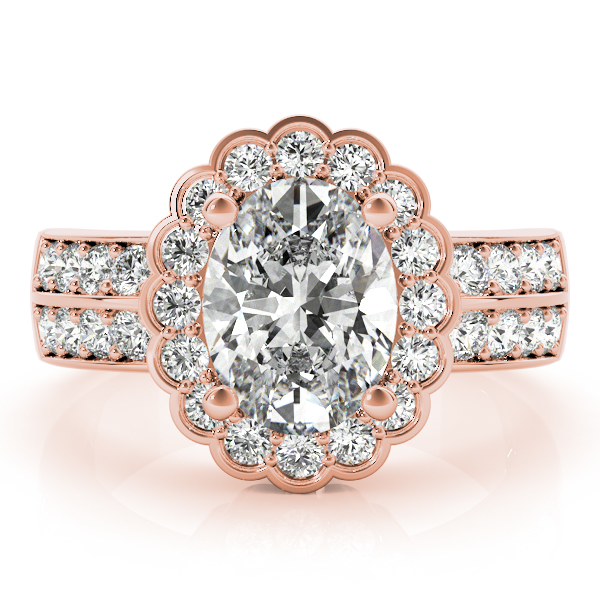 The Nadia Halo Engagement Ring, set view